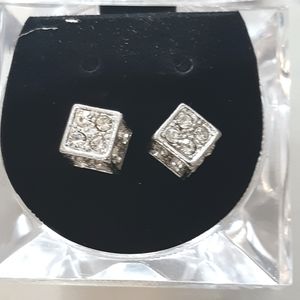 Cube Earrings W/Cubic Zirconias